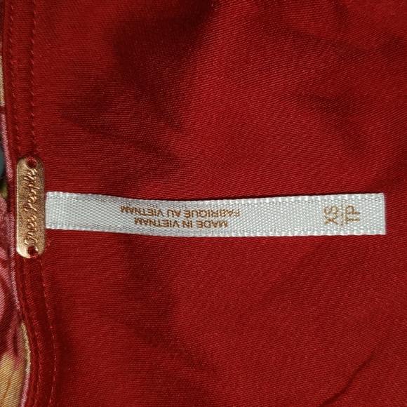 Free People Celia Dress XS Red Floral Print - Picture 2 of 4